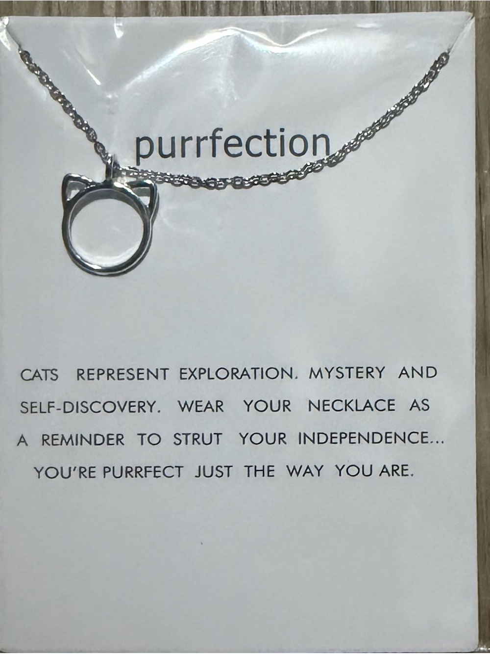Source Unknown Silver Cat Ear Ring Necklace